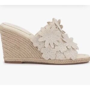 Vince Camuto Laura Beverlin Women's Wedge Daisy Sandals Black Sz 8 39 Boho